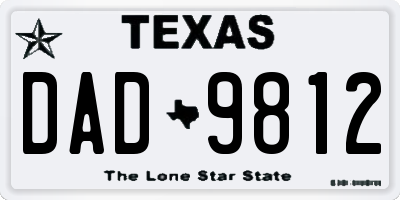 TX license plate DAD9812