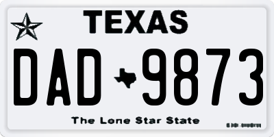 TX license plate DAD9873