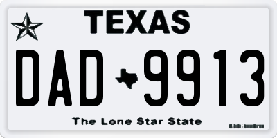 TX license plate DAD9913