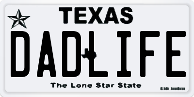 TX license plate DADLIFE