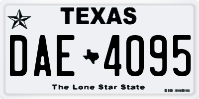 TX license plate DAE4095