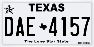 TX license plate DAE4157