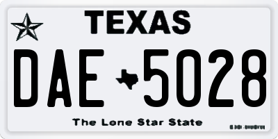 TX license plate DAE5028