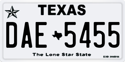 TX license plate DAE5455