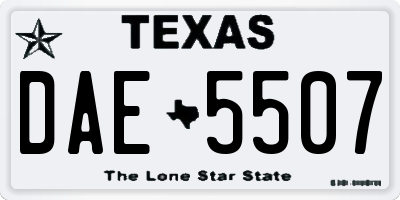 TX license plate DAE5507