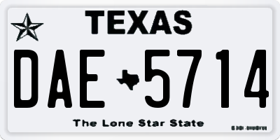 TX license plate DAE5714