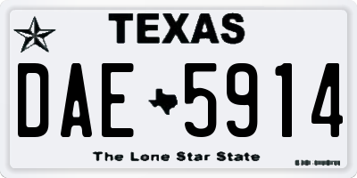 TX license plate DAE5914