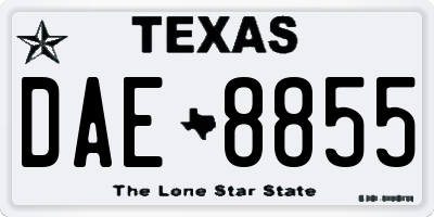 TX license plate DAE8855
