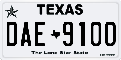 TX license plate DAE9100