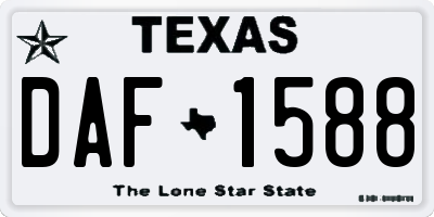 TX license plate DAF1588