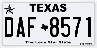 TX license plate DAF8571