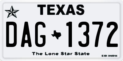 TX license plate DAG1372