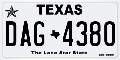 TX license plate DAG4380