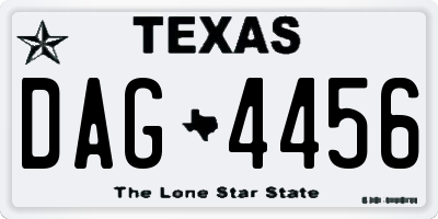 TX license plate DAG4456