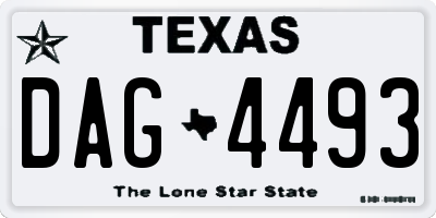 TX license plate DAG4493
