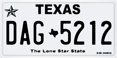 TX license plate DAG5212