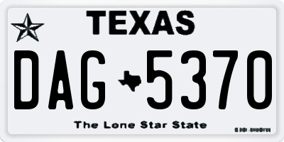 TX license plate DAG5370