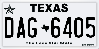 TX license plate DAG6405
