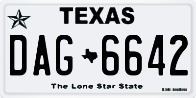 TX license plate DAG6642