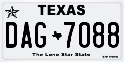 TX license plate DAG7088