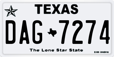 TX license plate DAG7274