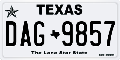 TX license plate DAG9857
