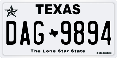 TX license plate DAG9894