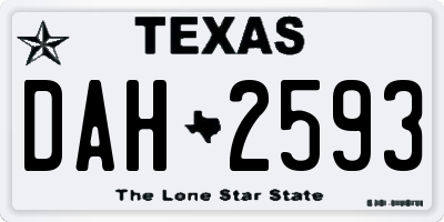 TX license plate DAH2593