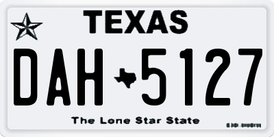 TX license plate DAH5127
