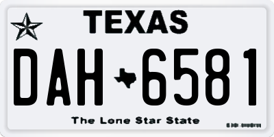 TX license plate DAH6581