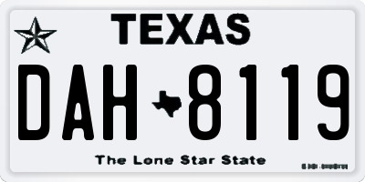 TX license plate DAH8119