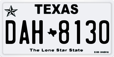 TX license plate DAH8130