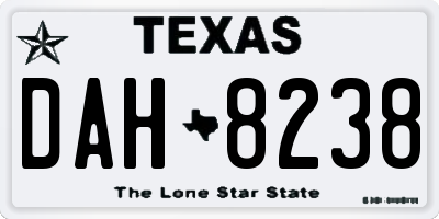 TX license plate DAH8238