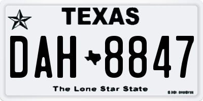 TX license plate DAH8847