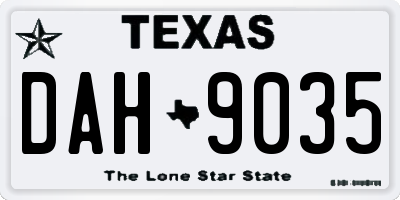 TX license plate DAH9035