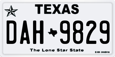 TX license plate DAH9829