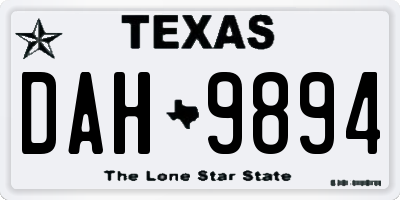 TX license plate DAH9894