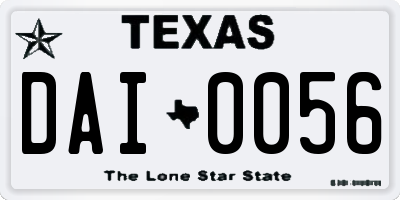 TX license plate DAI0056