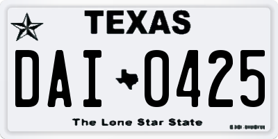 TX license plate DAI0425