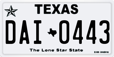 TX license plate DAI0443