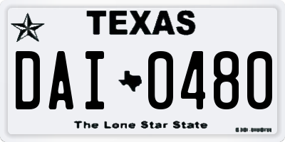 TX license plate DAI0480
