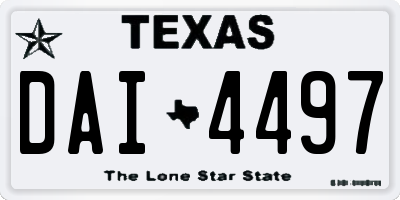 TX license plate DAI4497