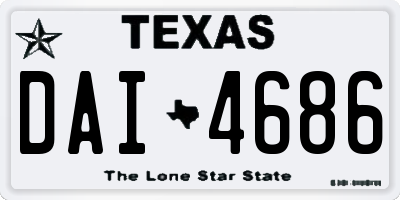 TX license plate DAI4686