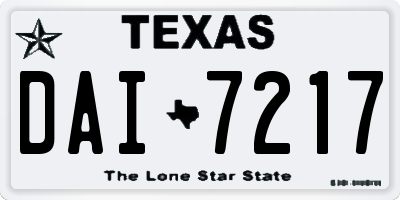 TX license plate DAI7217