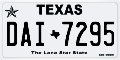 TX license plate DAI7295