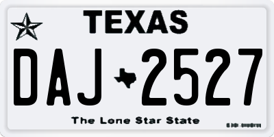 TX license plate DAJ2527