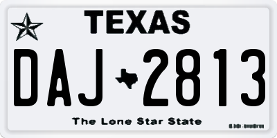 TX license plate DAJ2813
