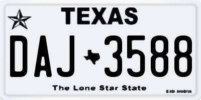 TX license plate DAJ3588