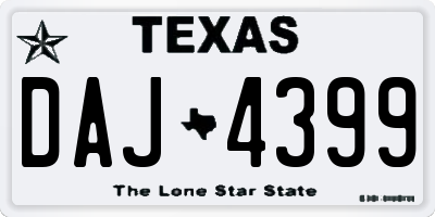 TX license plate DAJ4399