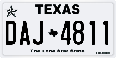 TX license plate DAJ4811